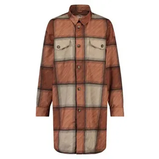 Agu Oversized Rain Langarmhemd - Cinnabar Check - XL