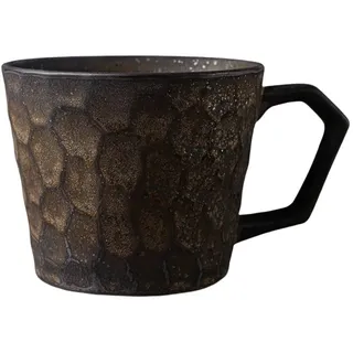 YlobdolY 350ml großer Keramik-Kaffeebecher mit Henkel, Neuheit Steingut Vintage Tee Tasse Espresso Tassen Tassen für Büro und Haus, einzigartiges Geschenk für Männer Frauen,Rustic