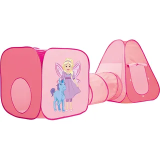 PLAYTIVE Kinder Pop up Spielzelt mit Tunnel (Rosa)