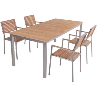 Garden Pleasure Gartenmöbelset 'Dallas/Denver' für 4 Personen Edelstahl