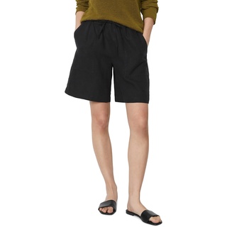 Shorts MARC O'POLO "aus reinem Leinen" Gr. 42, Normalgrößen, schwarz Damen Hosen Gerade