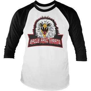 Offizielles Lizenzprodukt Eagle Fang Karate Baseball Lange Ärmel T-Shirt (Weiß-Schwarz) - XXL