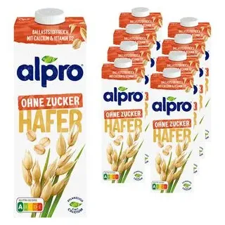 ALPRO Haferdrink ohne Zucker, 1 Liter, 8er Pack