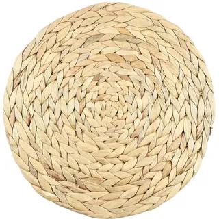 Natur Gewebte Tischsets Wasserhyazinthe Maisschale Runde 2er Set Tischset abwischbar (36cm ) (Gelb)