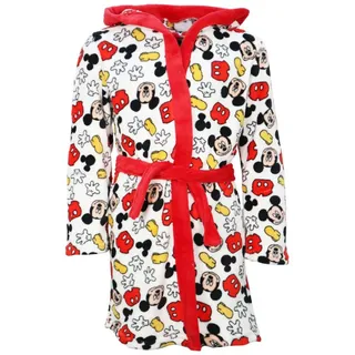 Disney Kinderbademantel Disney Mickey Maus Kinder Jungen Coral Fleece Bademantel mit Kapuze, Polyester, Gürtel, Gr. 98 bis 128 bunt 98/104