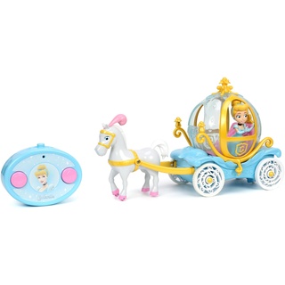Jada Toys - Ferngesteuerte Disney Princess Kutsche mit Pferd und Prinzessin Cinderella - magisches RC Spielzeug-Fahrzeug für Kinder ab 3 Jahre, 28 cm, max. 2,5 km/h
