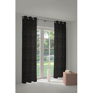 Vorhang Scribble, Adam, Ösen (1 St), blickdicht, Jacquard, nachhaltig aus Bio-Baumwolle schwarz|weiß 145 cm x 145 cm