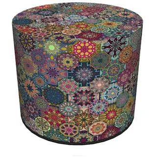 Bertoni Hocker Sitzhocker Pouf für Balkon & Garten Puff Codura Wetterfest 40 x 40 cm Garten Sitzsack Outdoor & Indoor Runder Sitzpouf mit abnehmbarem Bezug Waschbar Valencia