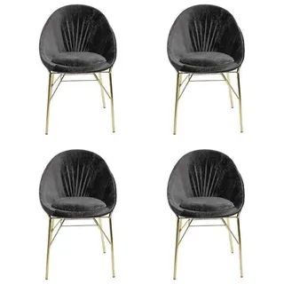JVmoebel Esszimmerstuhl Luxus Design Schwarz 4x Stühle Ohne Armlehne Esszimmer Moderne Möbel, Made in Europa schwarz