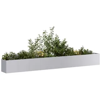 vidaXL Pflanzgefäß 360 x 40 x 40 cm Silber