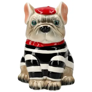 Figuren Shop GmbH Dekoobjekt Französische Bulldogge Keksdose – Keramik Hund Figur Deko 23 cm