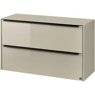 set one by Musterring Lowboard reno-Dielen (1 St), Mit 2 Schubkästen und Glasfronten in 2 Farben, B72 x H44 x T32 cm beige