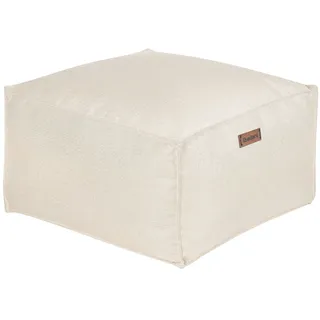 Beliani Pouf MUKKI Stoff 50 x 30 x 50 cm Cremeweiß/Beige