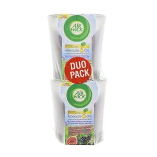 Air Wick Doppelpack Duftkerze Blütenzauber Brombeerblüte & Wildfeige je 105g