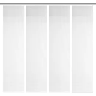 VISION S 4er-Set Schiebegardine ROM halbtransparent Bambusoptik 260x60, cm, Farbe:weiß