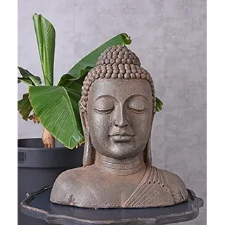 Unbekannt Buddha Skulptur XXL Kopf Büste Asien Gartenfigur Feng Shui Balkonfigur Palazzo Exklusiv
