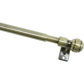 GARDINIA Scheibenstange Caféhausstange Metall, Ø 10 mm, 1-läufig, ausziehbar, mit Bohren, verschraubt, Metall, Serie Caféhausstange Meran Ø 8/10 mm goldfarben Ø 10 mm x 80 cm - 140 cm