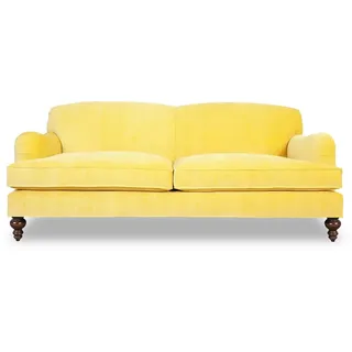 Xlmoebel Polstergarnitur Designer Ledersofa in Gelb mit hochwertigem Textilbezug, (1-tlg., Sofa (3 Sitzer), Hergestellt in Europa gelb