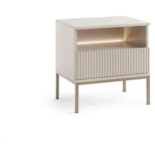 Bettso Nachttisch, Kaschmir, Metall, 1 Schubladen, 54x56x39 cm, Schlafzimmer, Nachttische