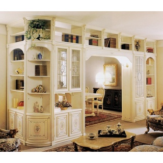 Casa Padrino Eckschrank »Luxus Barock Eckschrank Weiß / Mehrfarbig / Gold - Riesiger Massivholz Wohnzimmer Schrank im Barockstil - Barock Wohnzimmer Möbel - Luxus Qualität - Made in Italy«