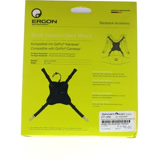 Ergon Sport Camera Chest Mount Rucksack Zubehör-Schwarz-One Size