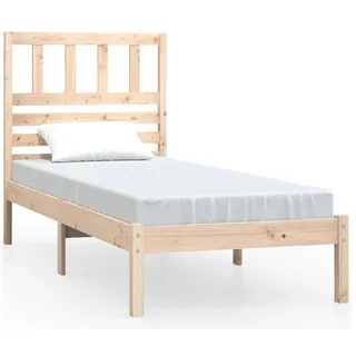 vidaXL Massivholzbett 90 x 200 cm Beige