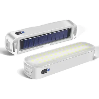Civikyle 1-Stück LED Solar Laterne Campinglampe Magnetische Outdoor Zelt Licht 6000mAh USB Aufladbar Camping Zubehör Powerbank Notleuchte für Blockout (Weiß)