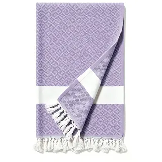 nsihing Strandtuch Großes Strandtuch 100 × 180 cm, Strandtuch mit Rautenmuster, Baumwoll-Badetuch, Saunatuch, Stranddecke und Picknickdecke