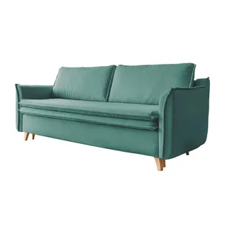 miuform Schlafcouch Webstoff 3-Sitzer Blau