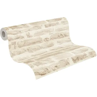 ascreation Best of Wood`n Stone Vliestapete 0,53 x 10,05 m 355803 Beige/Creme