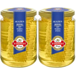 bihophar honig BIHOPHAR Akazien-Honig mit Wabenstück, 500g (Packung mit 2)