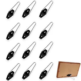 Bilderrahmen Ständer, 12 Stück Bilderrahmen Halterung stehend Metall Fotorahmen Halter Tabletop Bilderrahmen Aufsteller Schwarz Vertikale Bilderrahmen Staffelei mit 24 Stück Schrauben