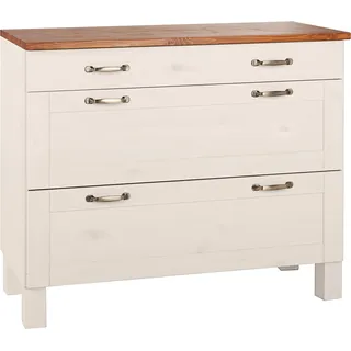 Unterschrank HOME AFFAIRE "Alby", weiß (weiß, honigfb), B:100cm H:85cm T:50cm, Schränke, Unterschrank, Breite 100 cm, 3 Schubladen