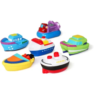 Badespielzeug Geschenkset(6PCS)Mit Kostenlos Aufbewahrungstasche,Bad Boot Spielzeug,Bath Boat Toys,Schwimmenden Boot Badespaß Zeit Großes Geschenk für Baby