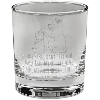 Mr. & Mrs. Panda Glas Bär Kind, Glas, Transparent, Glas für Gin, gravur, Tumbler, Muttertag, Premium Glas, gravur glas Gin & Tonic Glas Gin Glas