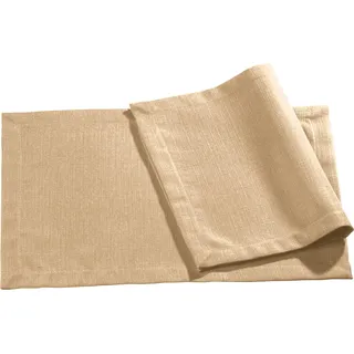 Erwin Müller Tischset, Platzset, Untersetzer Uni, Krefeld Sand Größe 35x50 cm - fleckabweisend, schmutzunempfindlich und leicht zu reinigen, Leinen-Optik (weitere Farben)