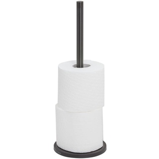 Tiger Tune Reserverollenhalter, bietet Platz für bis zu 3 Toilettenpapierrollen, freistehend, Black Metal gebürstet/Schwarz, 126 x 356 x 126 mm