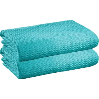 Wohndecke Sommerdecke "Siena" 2er-Pack, Erwin Müller, Baumwolle Uni grün 100 cm x 150 cm