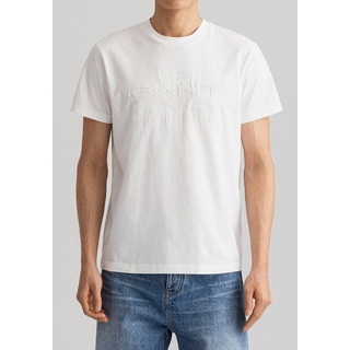 Gant T-Shirt D.1 GANT PRIDE PIQUE mit Logostickerei auf der Brust weiß XL