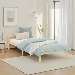 Homestyle4u Holzbett 90 x 200 cm Braun
