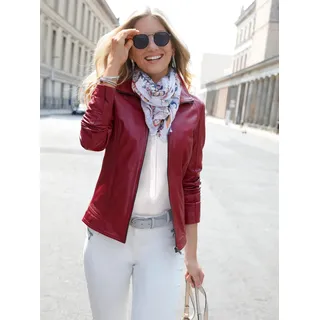 Lederjacke MAINPOL, Damen, Gr. 36, rot (kirsche), 100% Lammnappaleder, unifarben, Jacken