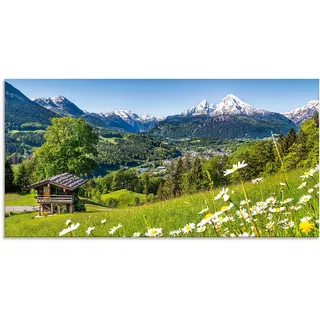 Glasbild ARTLAND "Landschaft in den Bayerischen Alpen", grün (farbe bild(er): grün), B:100cm H:50cm, Bilder, in verschiedenen Größen