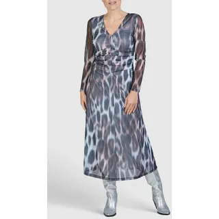MARC AUREL Meshkleid mit Leoprint schwarz 36