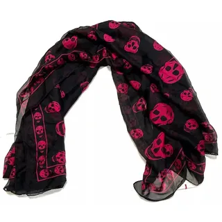 ALEXANDER MCQUEEN Seidenschal Alexander MCQueen Damen Schal, ALEXANDER MCQUEEN Skull Scarf Print, Schädel Dekoration rosa|schwarz