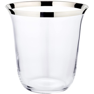 EDZARD Flaschenkühler Toby (Ø 22 cm) aus Kristallglas mit Platinrand - Champagner Kühler, Sektkühler - Getränkekühler für 1 Flasche - Schale für Wein, Sekt & Eiswürfel - Weinkühler