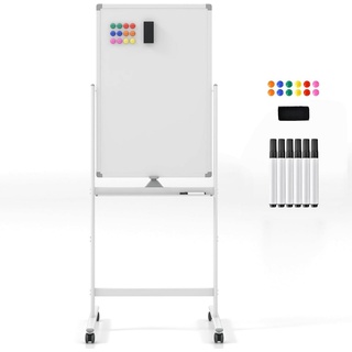 KOMFOTTEU Magnettafel Whiteboard, mit Ständer & Zubehör Set, 60 x 90cm weiß 60 cm