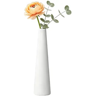 Kleine Keramikknospenvase, hoch, konisch, schmaler Hals, einzelner Stiel, Blumenvase, dekorative Blumenvase, Heimdekoration, Mittelstücke für Hochzeit, Büro, Tisch