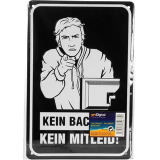 getDigital Blechschild KEIN BACKUP KEIN MITLEID | Metallschild, Dekoschild, Wandschild, Poster für Nerds, Programmierer und Sysadmins | 20x30cm