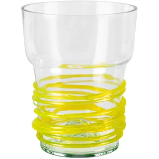 Orchideentopf Glas Übertopf Blumentopf Pflazgefäß D 13 cm H 16,5cm gelb