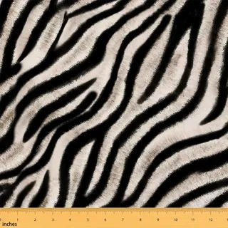 Zebra gestreiftes Tier Stoffe zum Nähen 92x150cm | Vintage Wildtiere DIY Dekorative Stoff ,Klassisches Afrika Tier Weicher Polsterstoff Handwerken Nähen Stoff